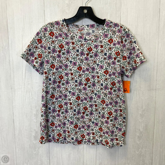 Top Short Sleeve Basic By Loft In Floral Print, Size: S