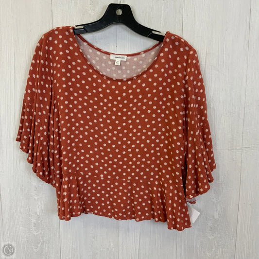 Top Short Sleeve By Eyeshadow In Peach, Size: S