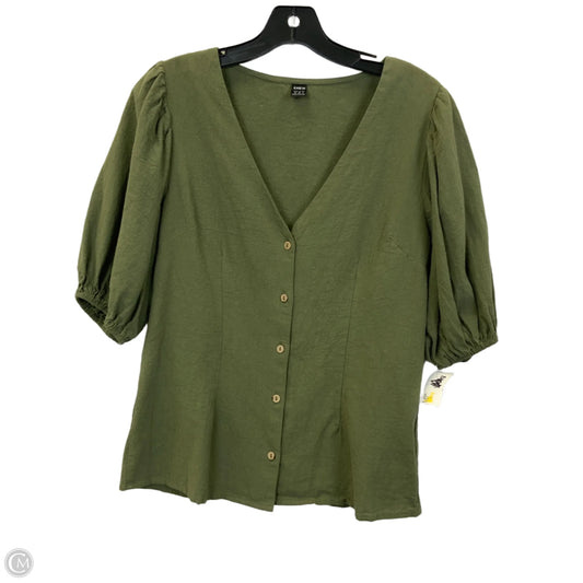 Top Short Sleeve By Shein In Green, Size: M