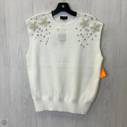 Vest Sweater By Clothes Mentor In White, Size: Xl