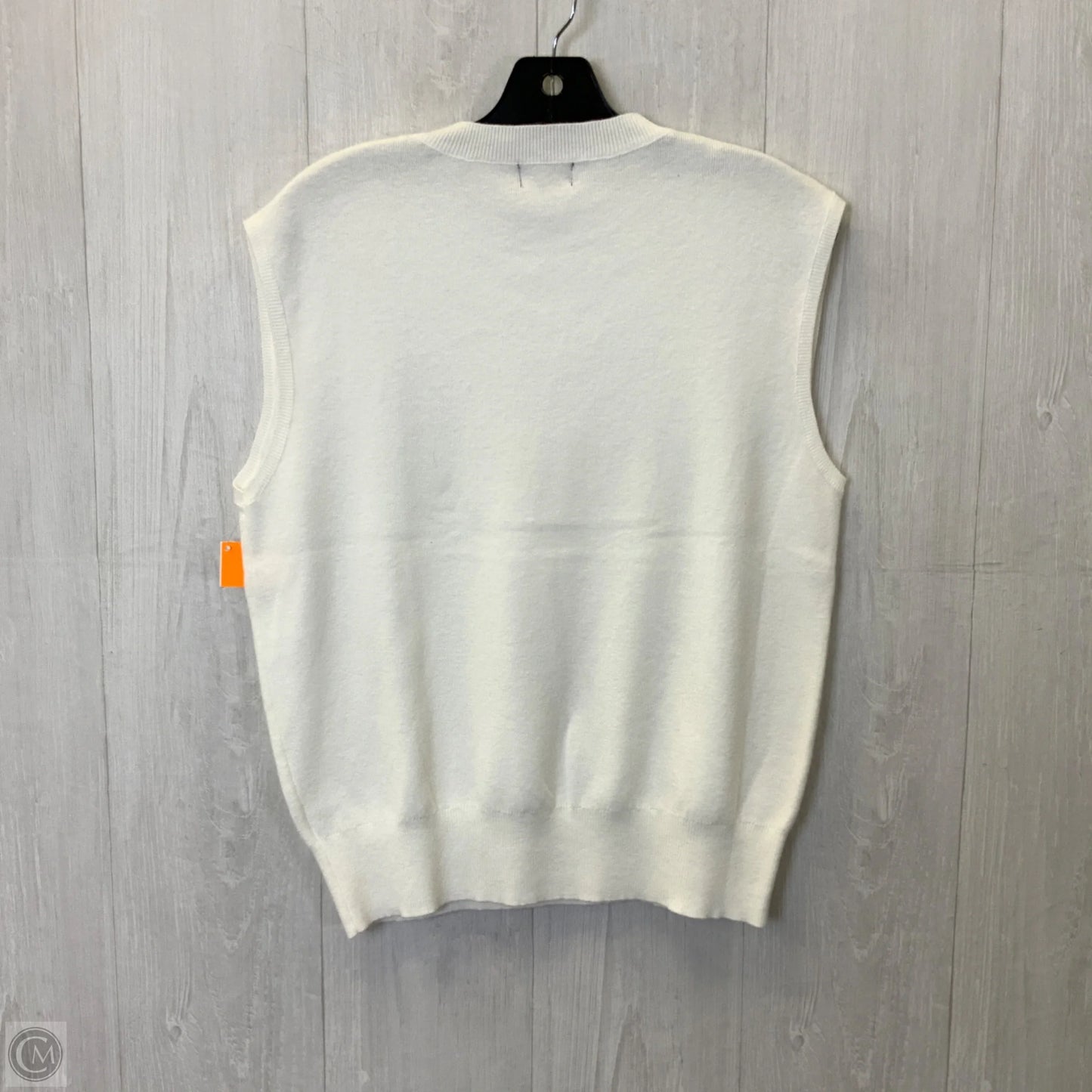 Vest Sweater By Clothes Mentor In White, Size: Xl