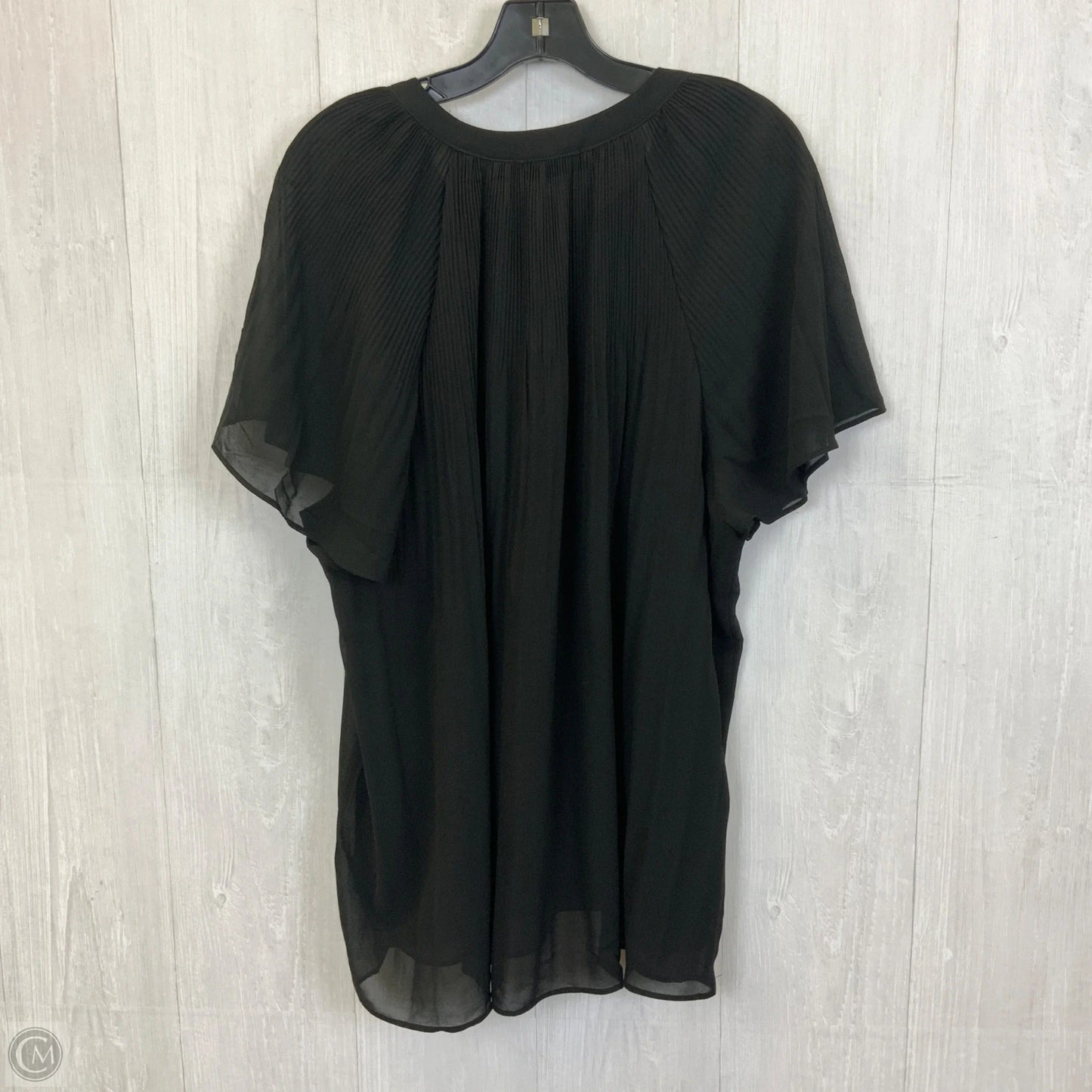 Top Short Sleeve By Tahari By Arthur Levine In Black, Size: 3x