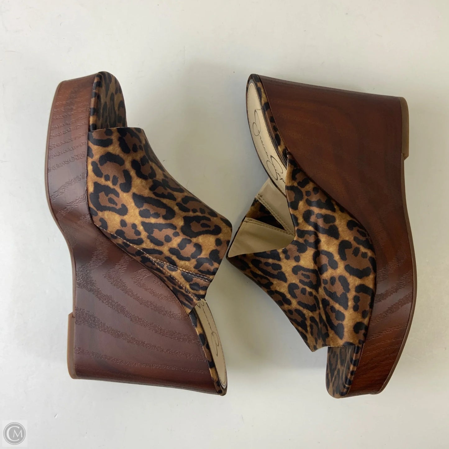 Sandals Heels Block By Jessica Simpson In Animal Print, Size: 9.5