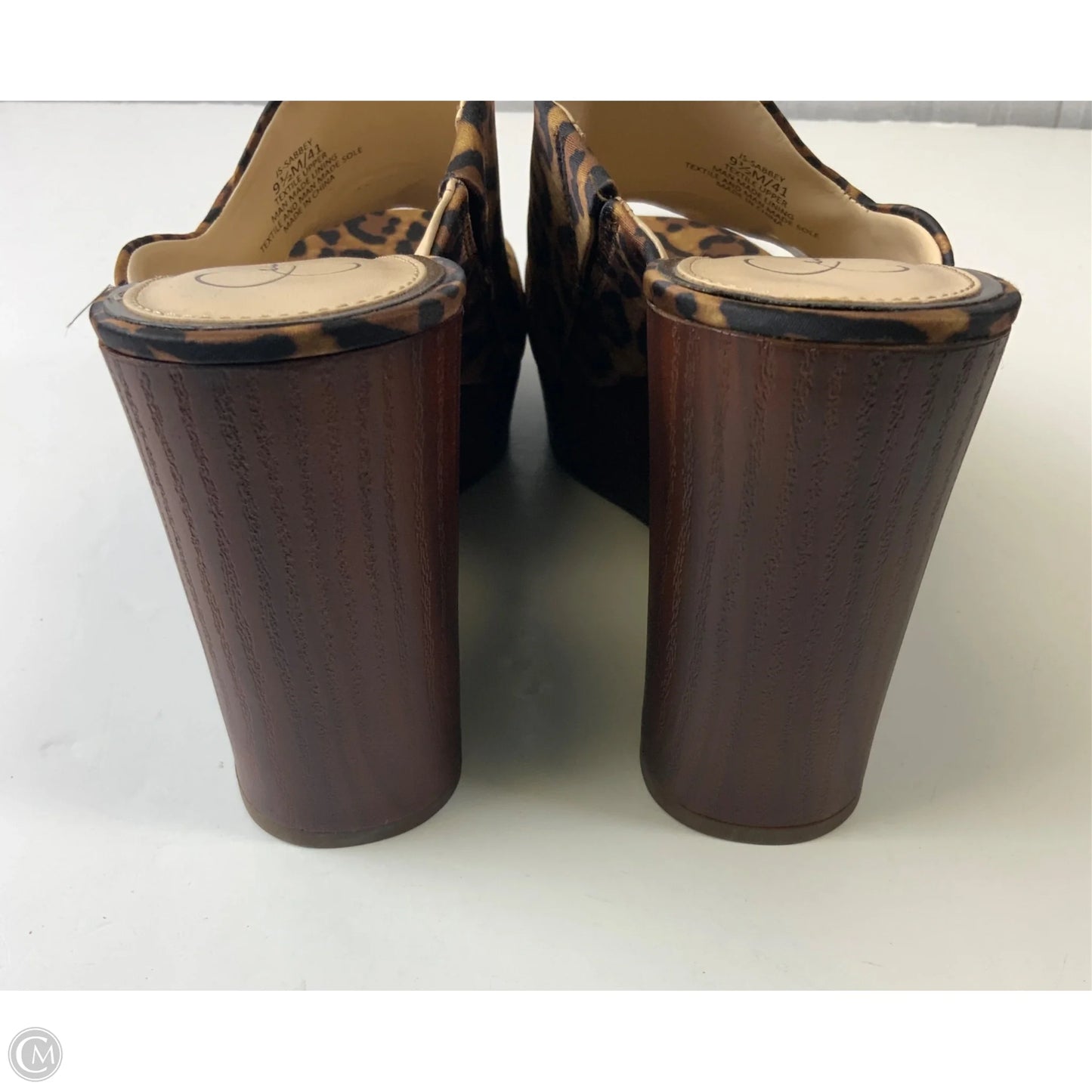 Sandals Heels Block By Jessica Simpson In Animal Print, Size: 9.5
