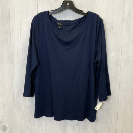 Top 3/4 Sleeve Basic By Talbots In Navy, Size: 1x