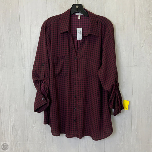 Top Long Sleeve By Maurices In Maroon, Size: Xxl