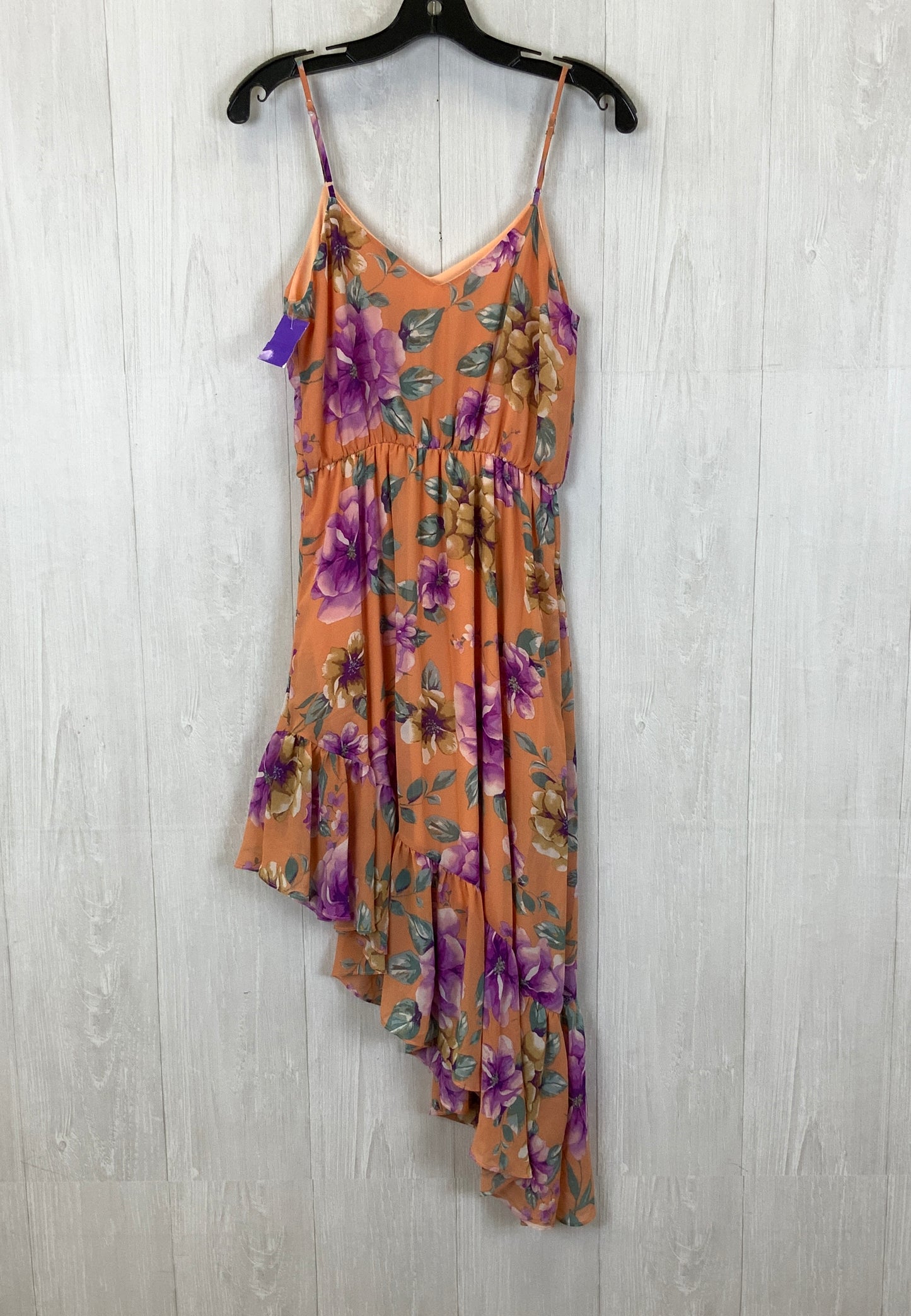 Orange Dress Casual Midi Everly, Size S