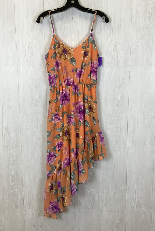 Orange Dress Casual Midi Everly, Size S