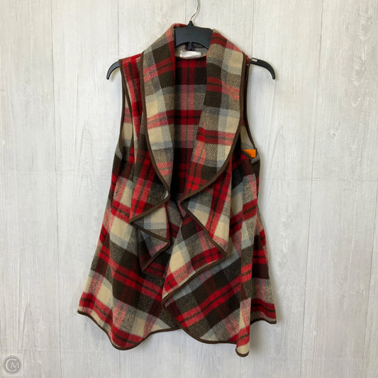 Vest Other By Peach Love Cream California In Plaid Pattern, Size: S