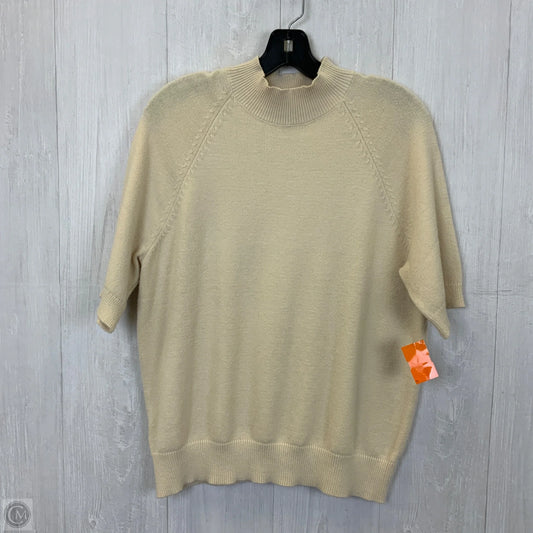 Sweater Short Sleeve By Ann Taylor In Cream, Size: L