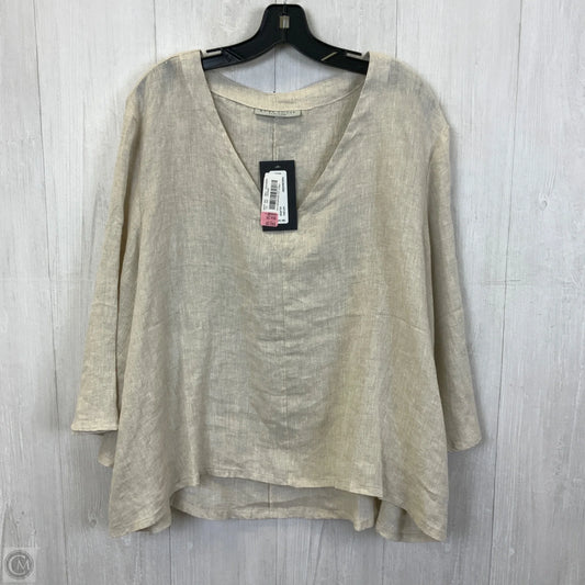 Top Short Sleeve By Bryn Walker In Taupe, Size: Xxl