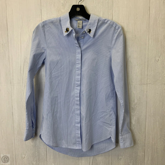 Blouse Long Sleeve By H&m In Blue, Size: Xs