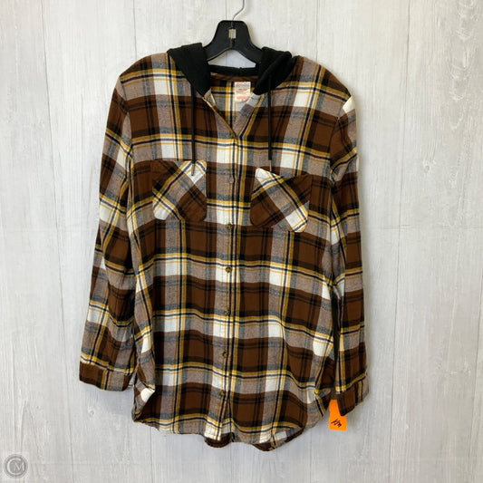 Jacket Shirt By No Boundaries In Plaid Pattern, Size: 2x