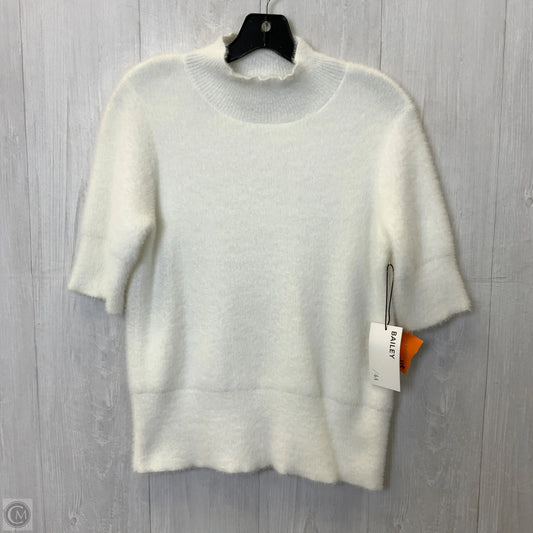 Sweater Short Sleeve By Bailey 44 In White, Size: M