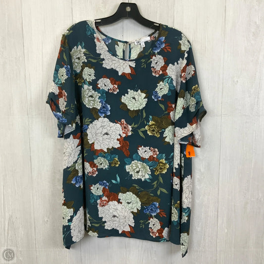 Top Short Sleeve By Dr2 In Floral Print, Size: 3x