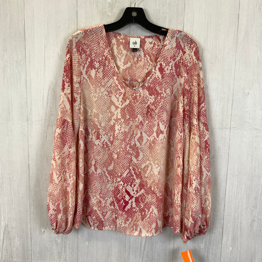 Top Long Sleeve By Cabi In Pink, Size: M