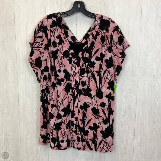 Top Short Sleeve By Clothes Mentor In Black & Pink, Size: Xl