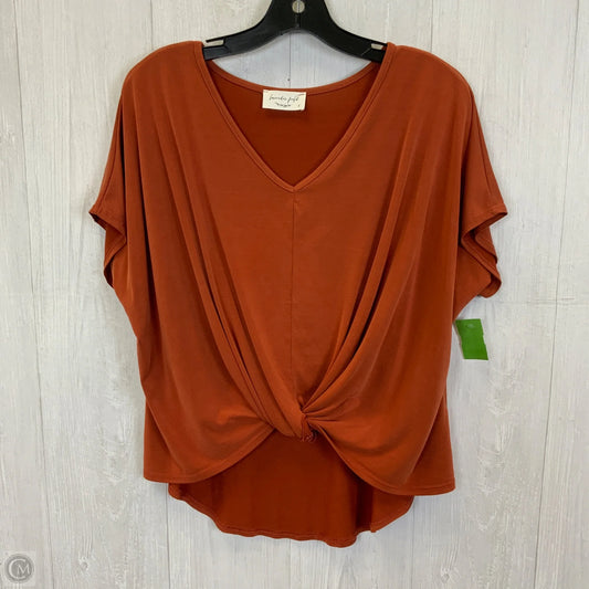 Top Short Sleeve By Lavender Field In Orange, Size: S