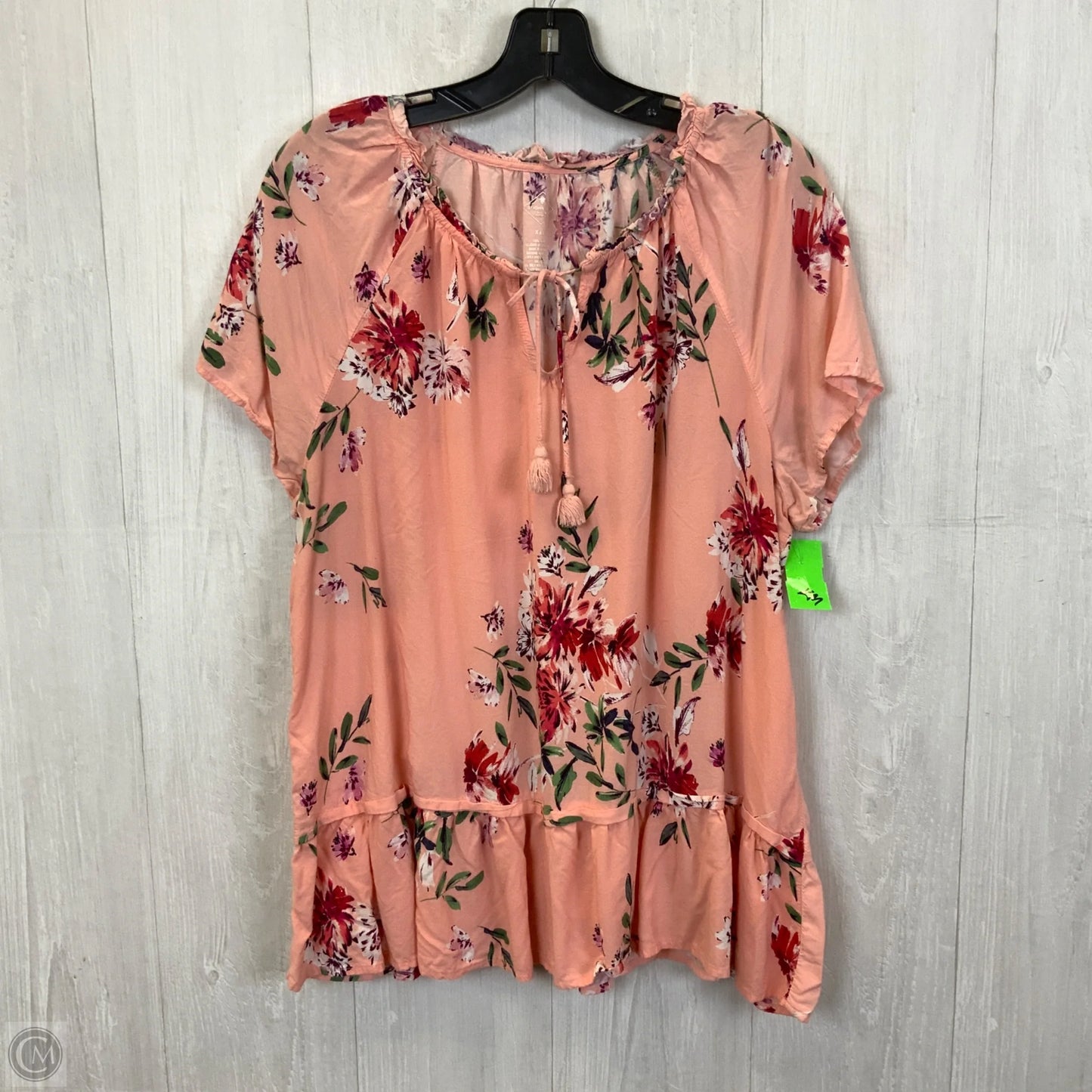 Top Short Sleeve By St Johns Bay In Pink, Size: 2x