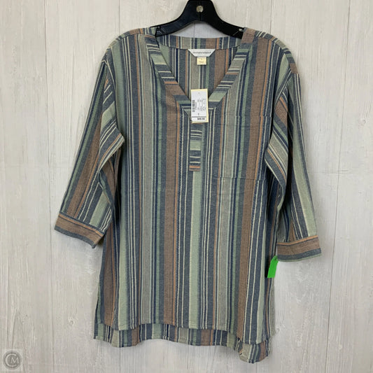 Top 3/4 Sleeve By Christopher And Banks In Striped Pattern, Size: S