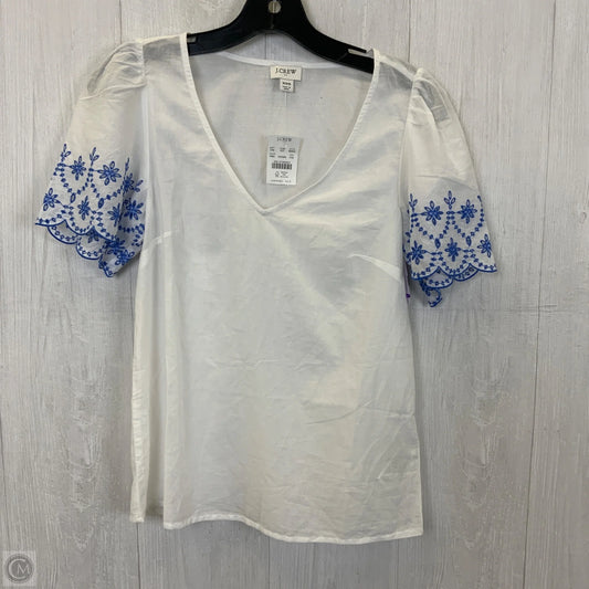 Top Short Sleeve By J. Crew In Blue & White, Size: Xxs