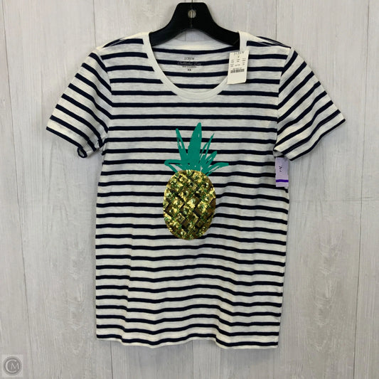 Top Short Sleeve Basic By J. Crew In Striped Pattern, Size: Xs