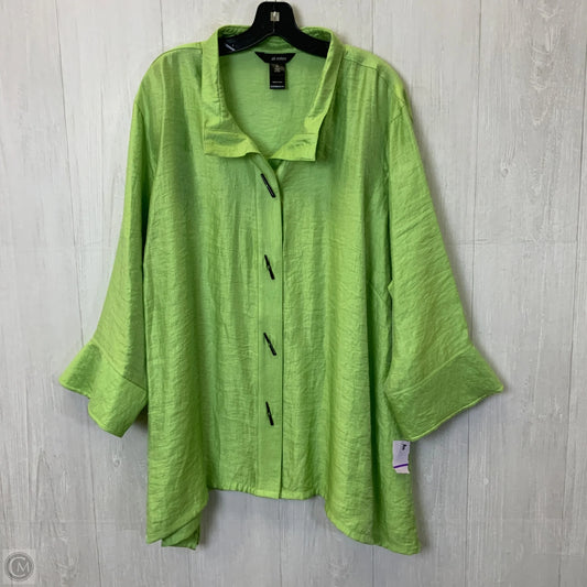 Top 3/4 Sleeve By Ali Miles In Green, Size: 3x