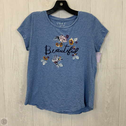 Top Short Sleeve Basic By Loft In Blue & Brown, Size: S