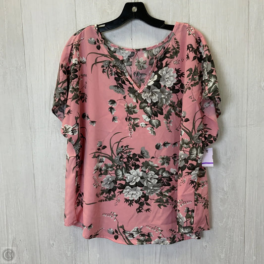 Top Short Sleeve By Shein In Pink, Size: 1x