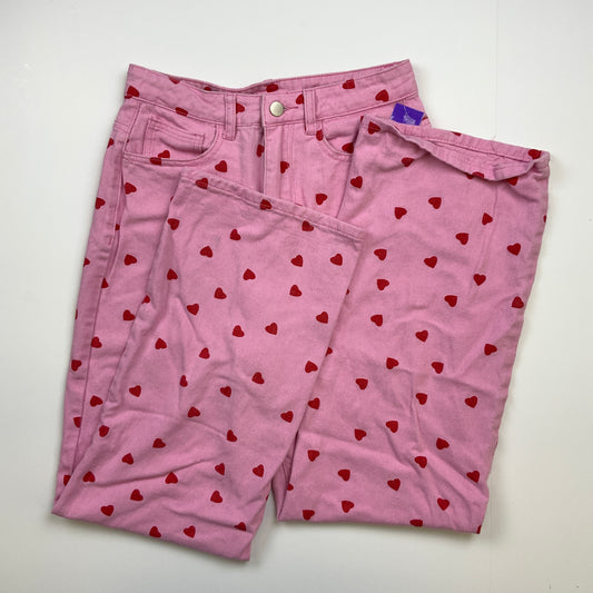 Pink Denim Jeans Straight Shein, Size 4