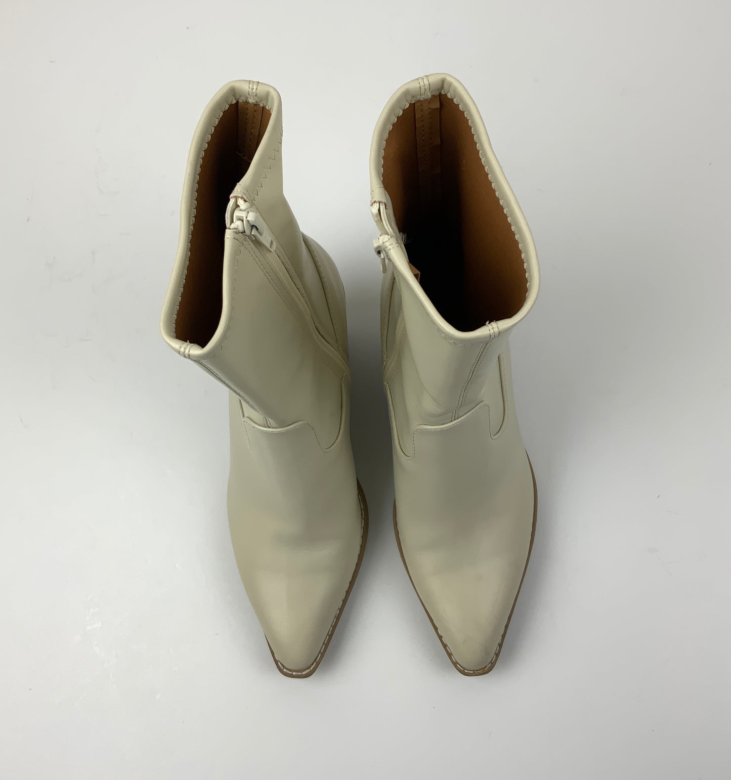 Boots Mid-calf Heels By Universal Thread In Cream & Tan, Size: 6