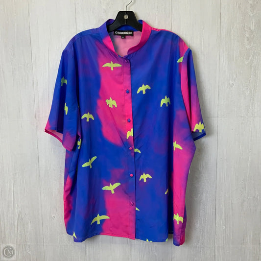 Top Short Sleeve By Clothes Mentor In Rainbow Print, Size: 2x