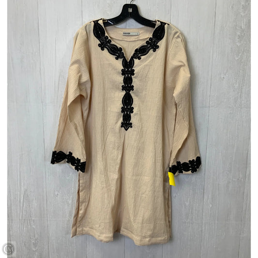 Tunic Long Sleeve By Clothes Mentor In Black & Tan, Size: S