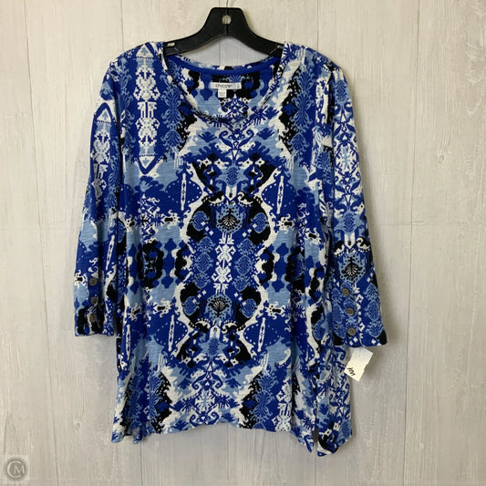 Top 3/4 Sleeve By Chicos In Multi-colored, Size: Xl