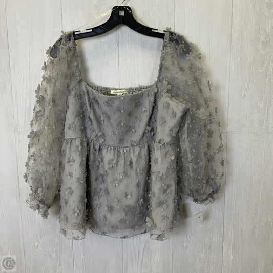 Top 3/4 Sleeve By Clothes Mentor In Grey, Size: Xxl
