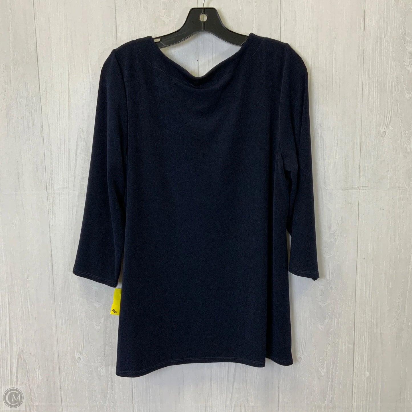 Top 2pc 3/4 Sleeve By Chicos In Blue & Silver, Size: L