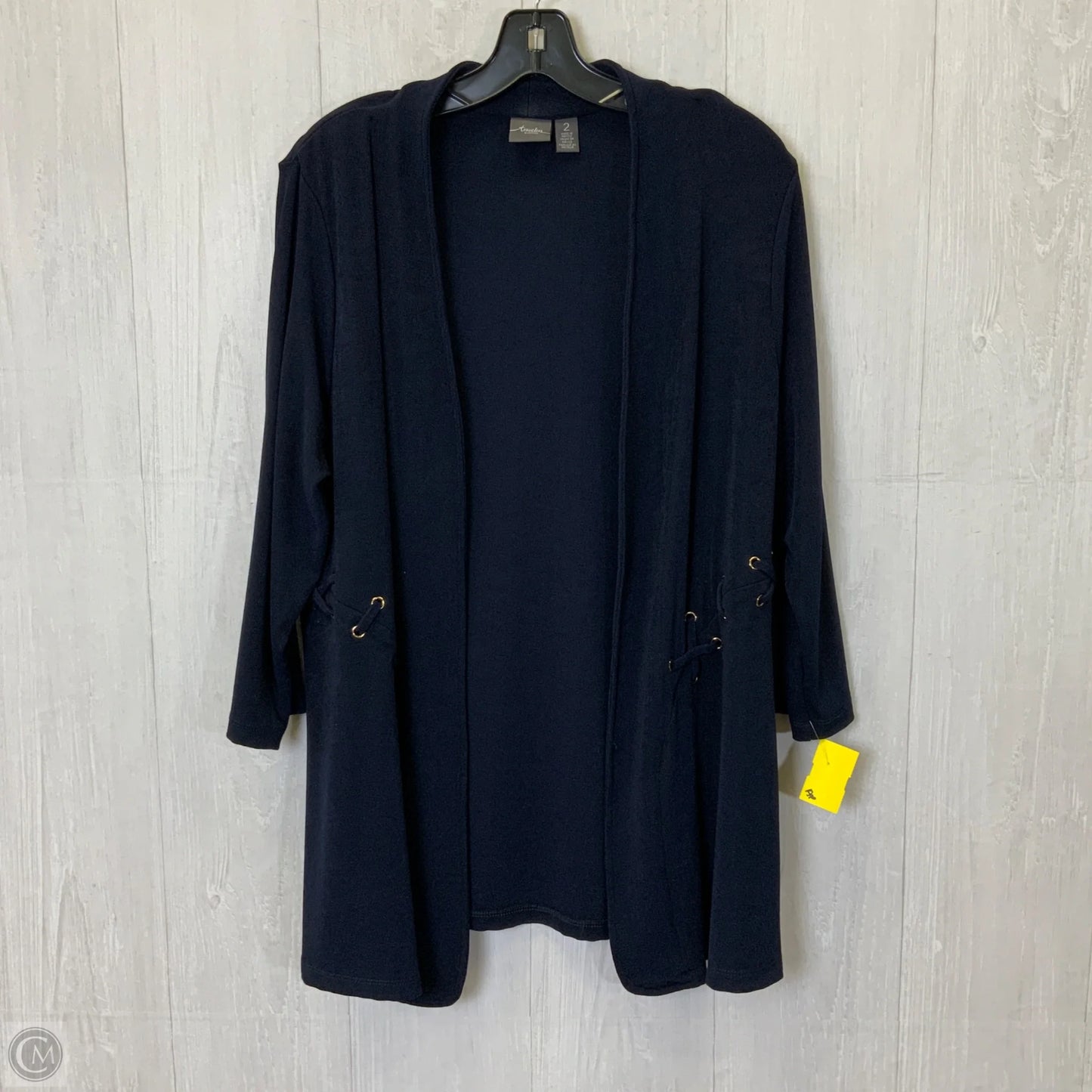 Top 2pc 3/4 Sleeve By Chicos In Blue & Silver, Size: L