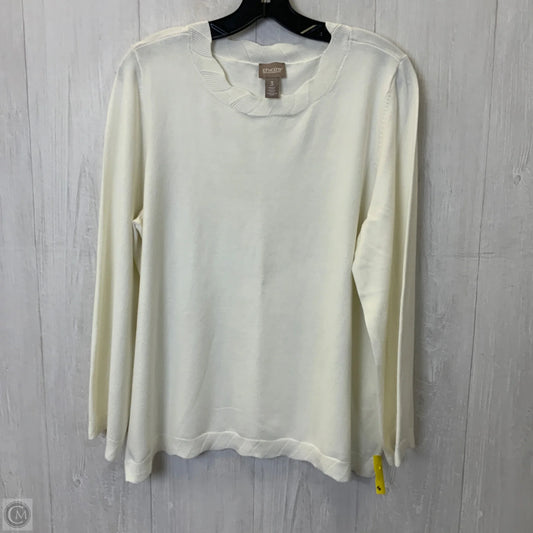 Top Long Sleeve By Chicos In Cream, Size: Xl