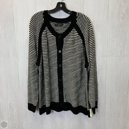 Sweater Cardigan By Lane Bryant In Black & White, Size: 4x