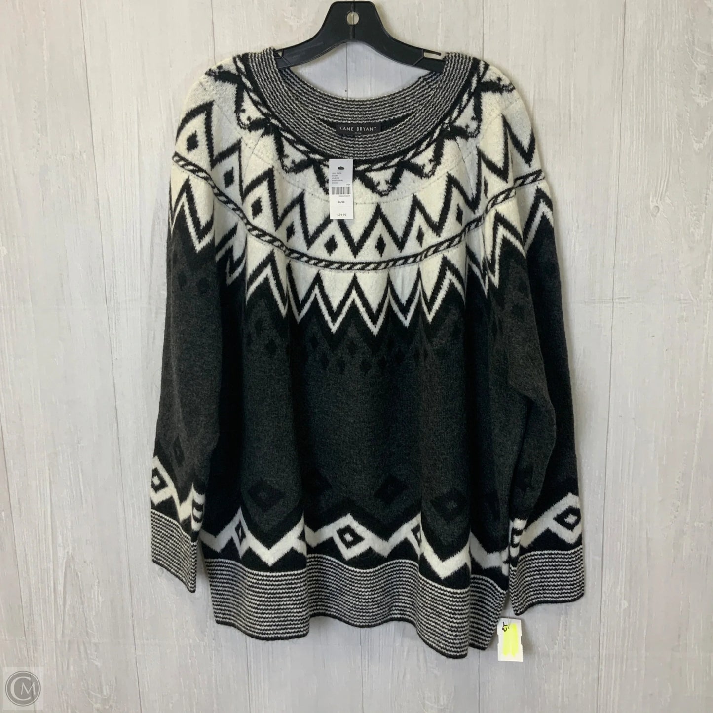 Sweater By Lane Bryant In Cream & Grey, Size: 4x