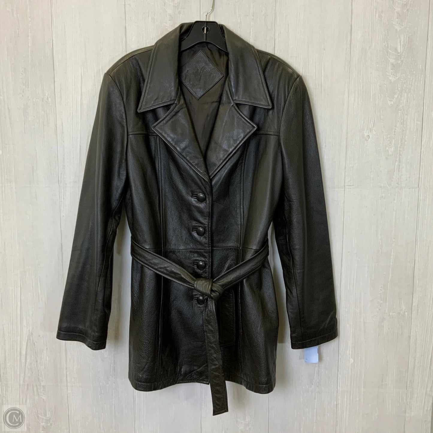 Jacket Leather By Jacqueline Ferrar In Brown, Size: L