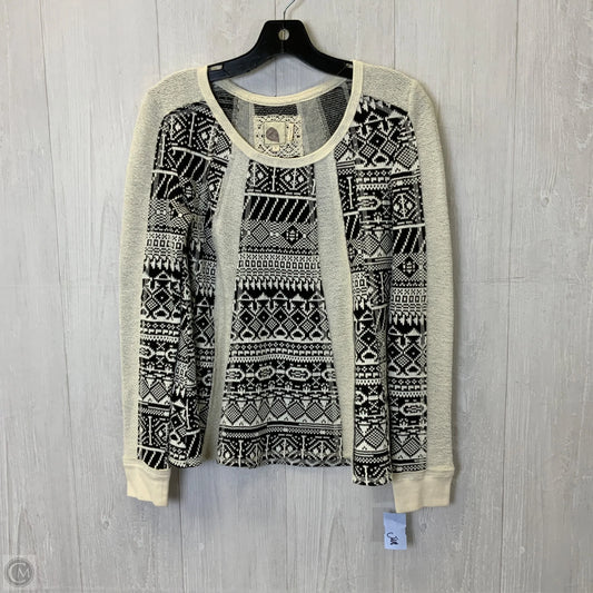 Sweatshirt Crewneck By Anthropologie In Black & Cream, Size: S