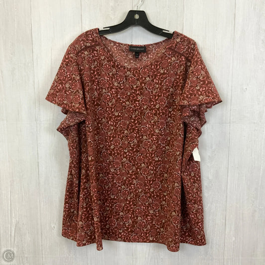 Top Short Sleeve By Lane Bryant In Red & Tan, Size: 4x