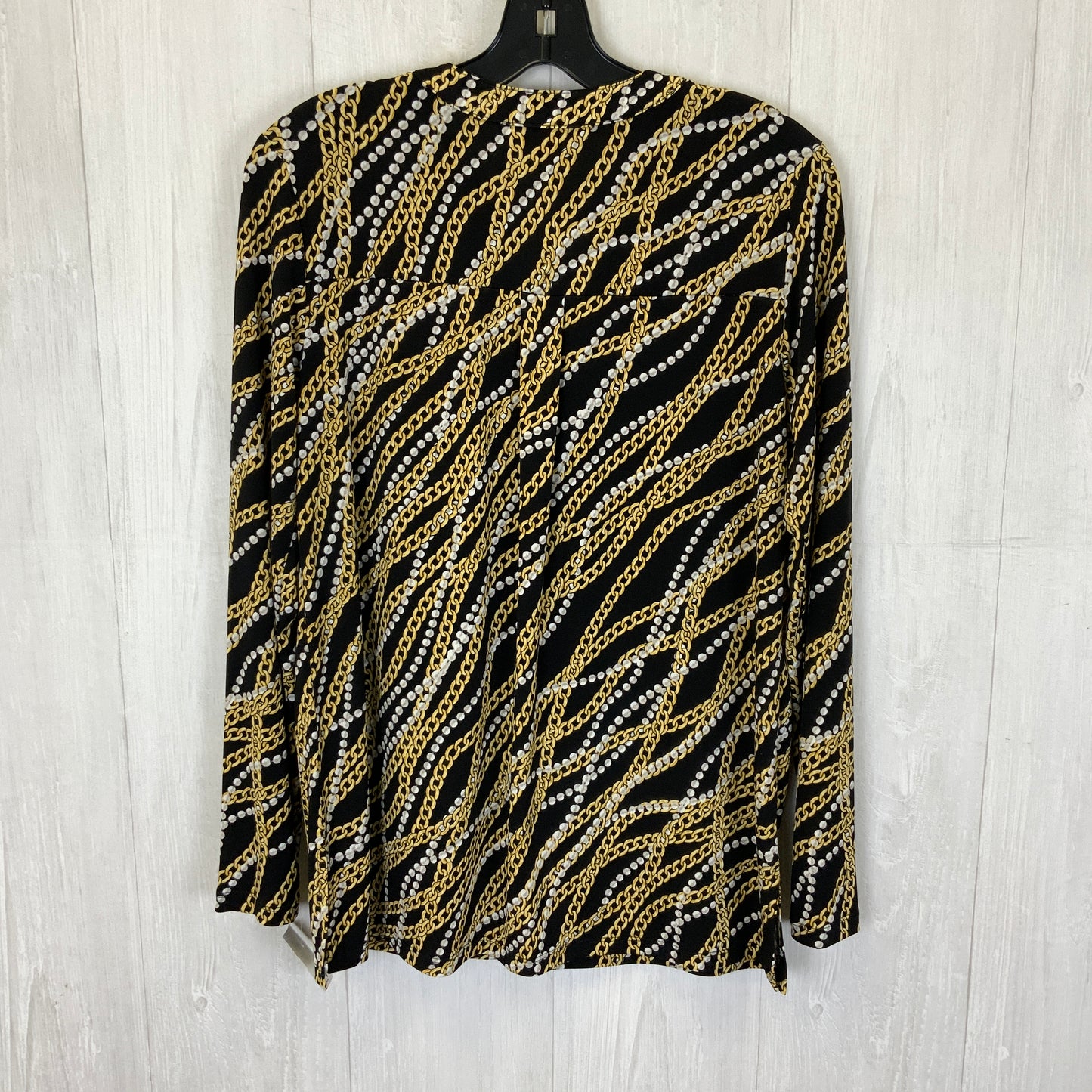 Top Long Sleeve By Michael By Michael Kors In Black & Gold, Size: M