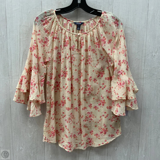 Top Long Sleeve By Chaps In Cream, Size: S