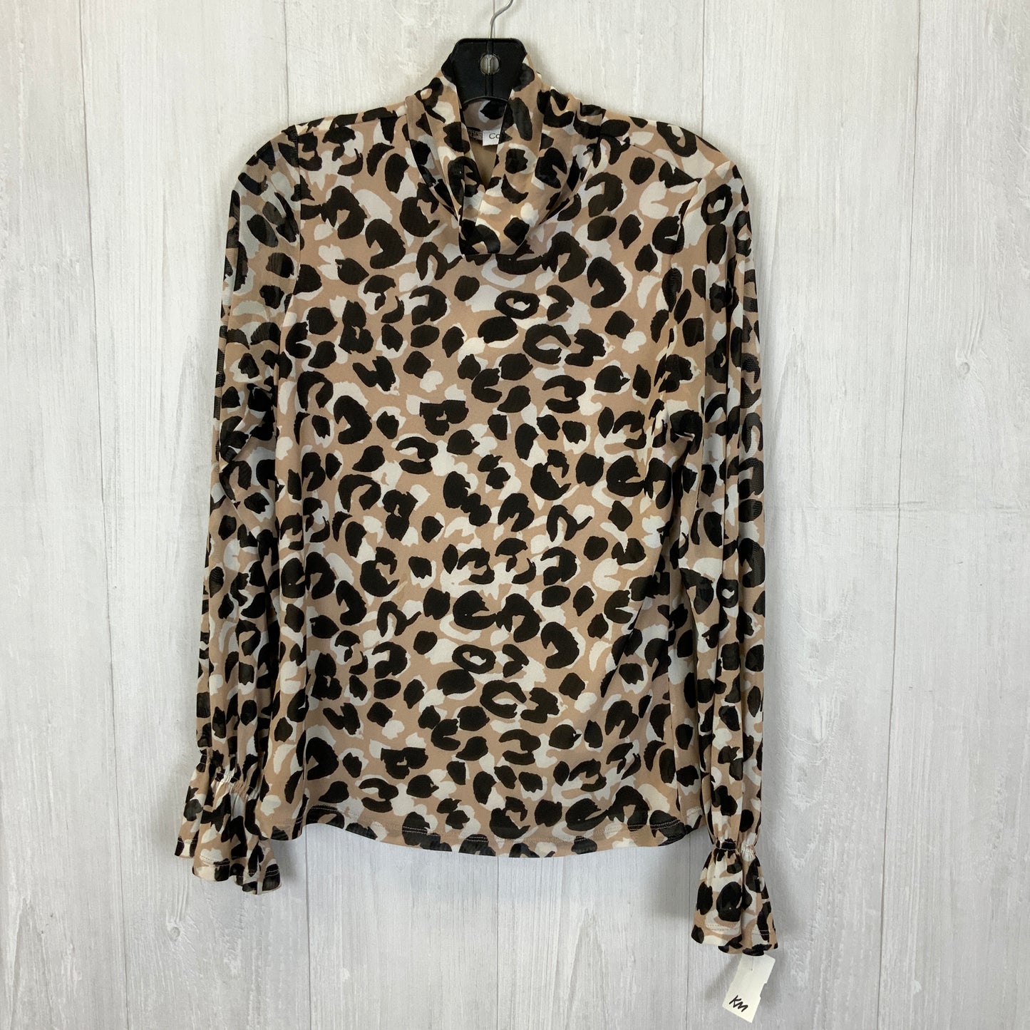 Top Long Sleeve By Calvin Klein In Animal Print, Size: S