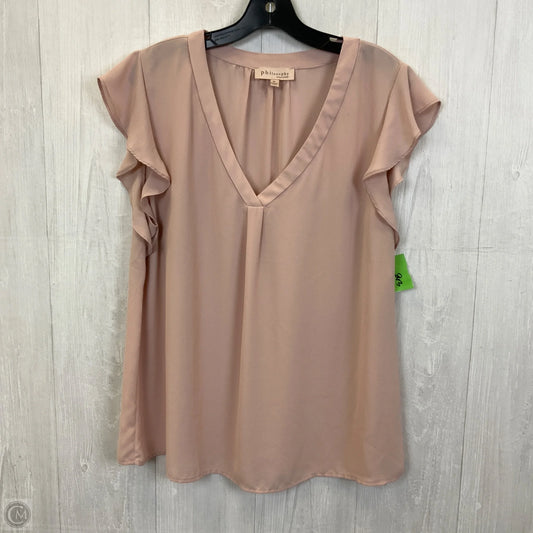 Top Short Sleeve By Philosophy In Pink, Size: Xl