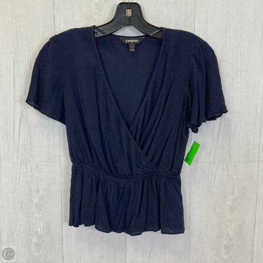 Top Short Sleeve By Express In Navy, Size: Xs