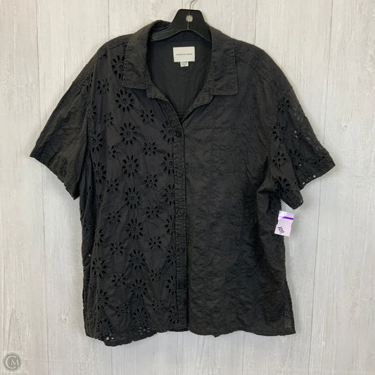 Top Short Sleeve By American Eagle In Black, Size: Xl