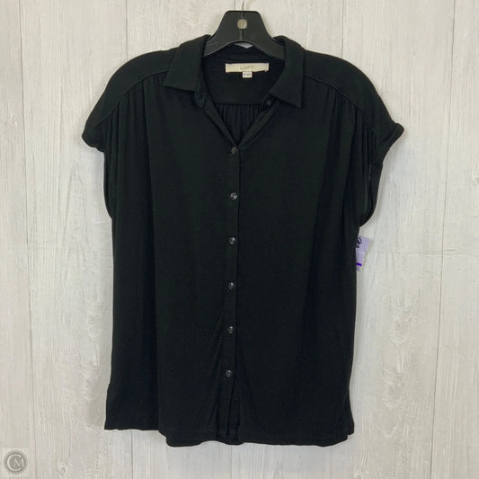 Top Short Sleeve By Loft In Black, Size: Xs
